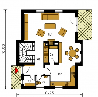 Floor plan of ground floor - KLASSIK 170